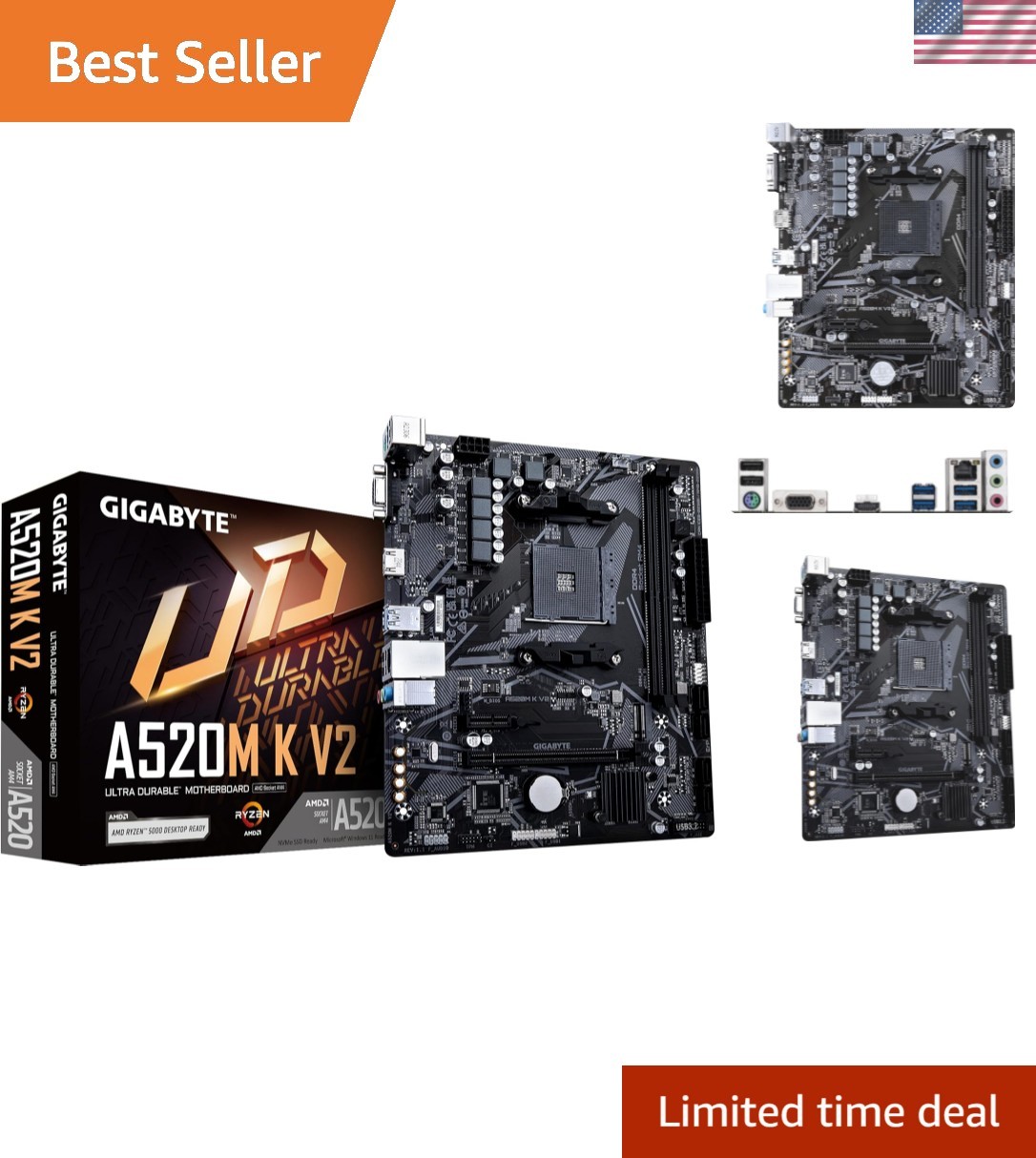 Versatile A520M K V2 AM4 Chipset Motherboard - Ideal for Gaming and Workstation