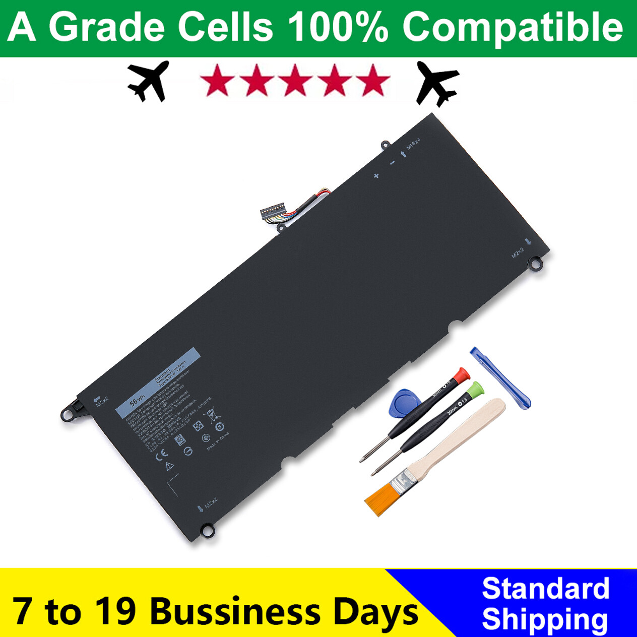 90V7W Battery For Dell XPS 13 13-9343 13-9350 XPS13-9350 13D-9343 Series JHXPY
