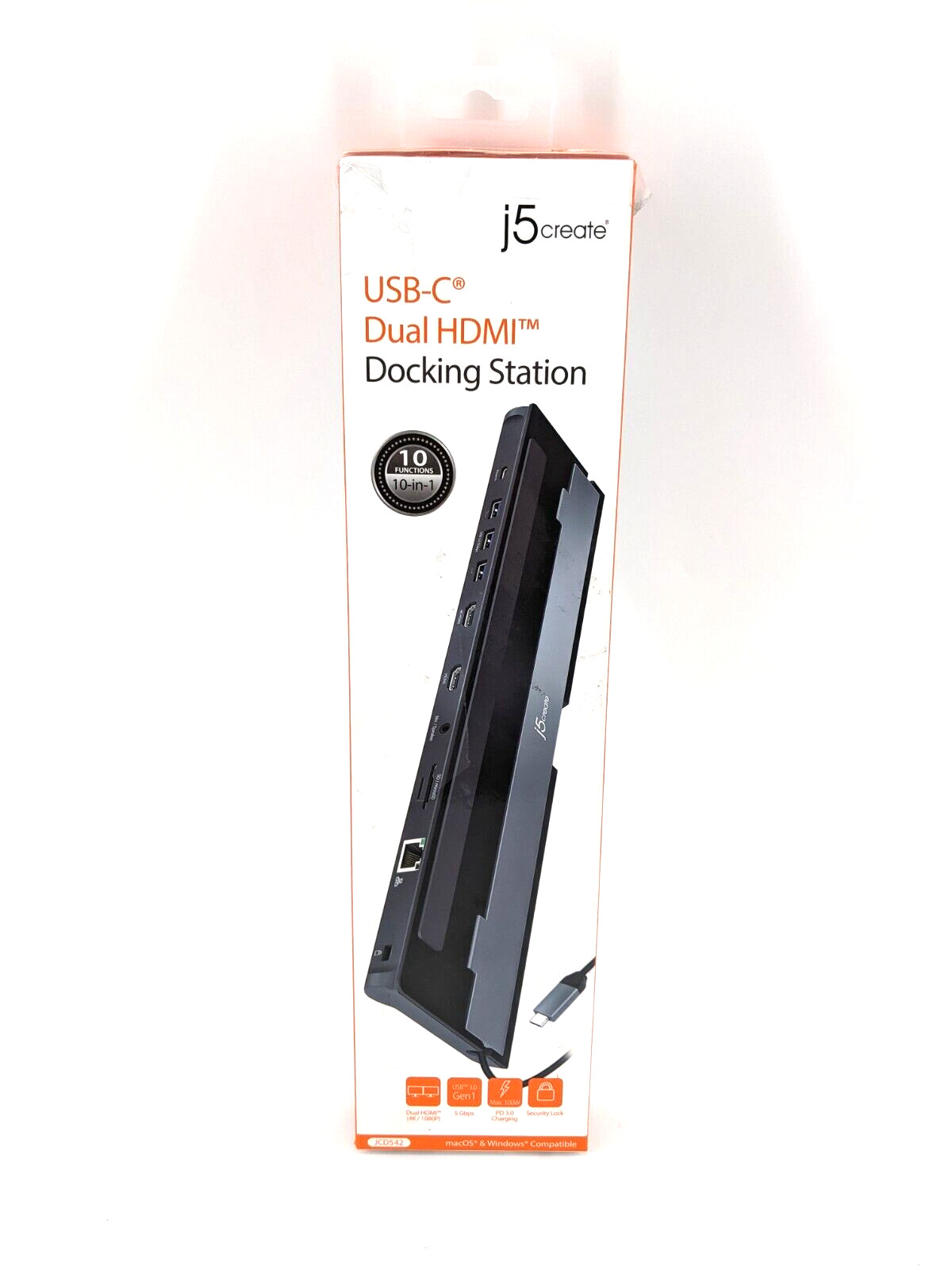 j5create USB Type-C Dual HDMI Docking Station - Black (JCD542)