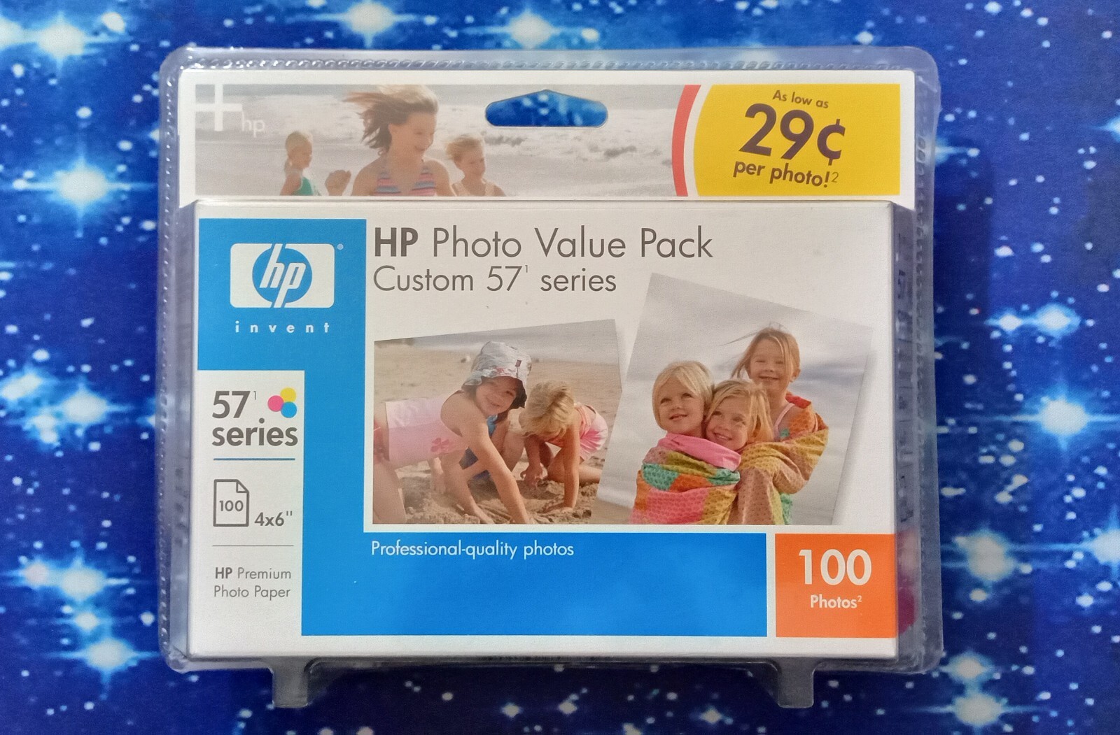 HP Invent Photo Value Pack Custom 57 Series With 100 4 X 6" Photo Paper