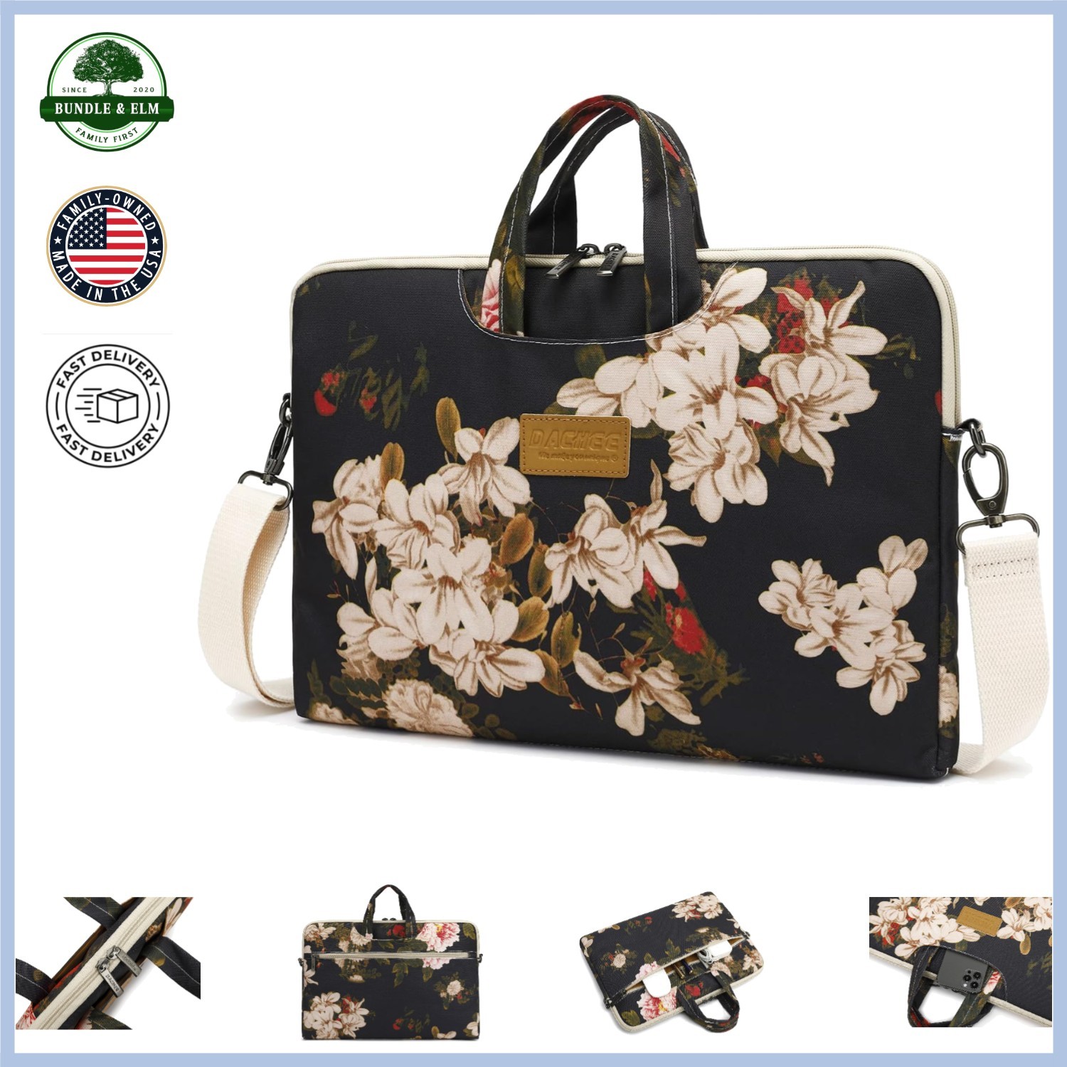 Machine Washable Laptop Bag for 15.6 Inch Devices, Compact and Functional