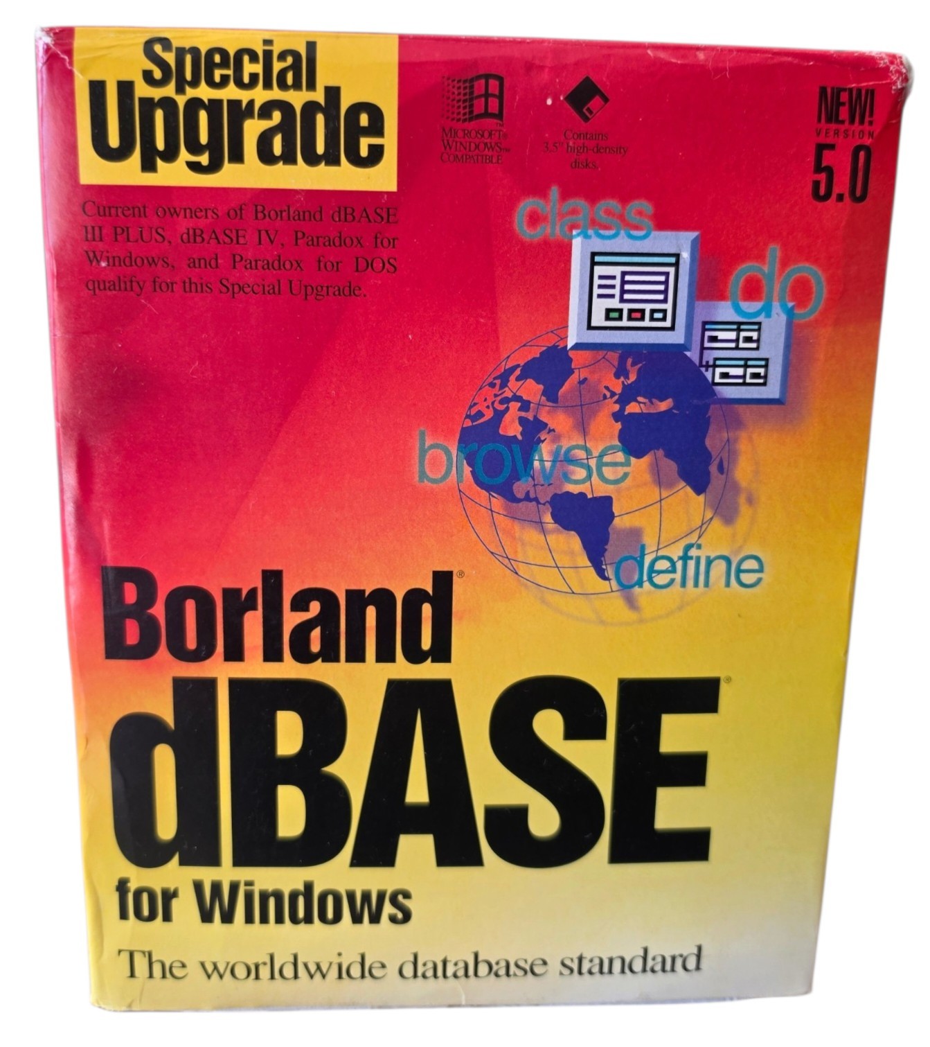 VINTAGE SEALED: 1994 Borland dbase for Windows 3.1 - Version 5.0  3.5" HD Disks
