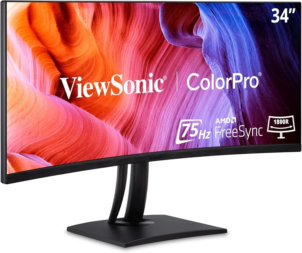 ViewSonic VP3456A 34" UWQHD Curved Monitor with 100% sRGB Brand-new 