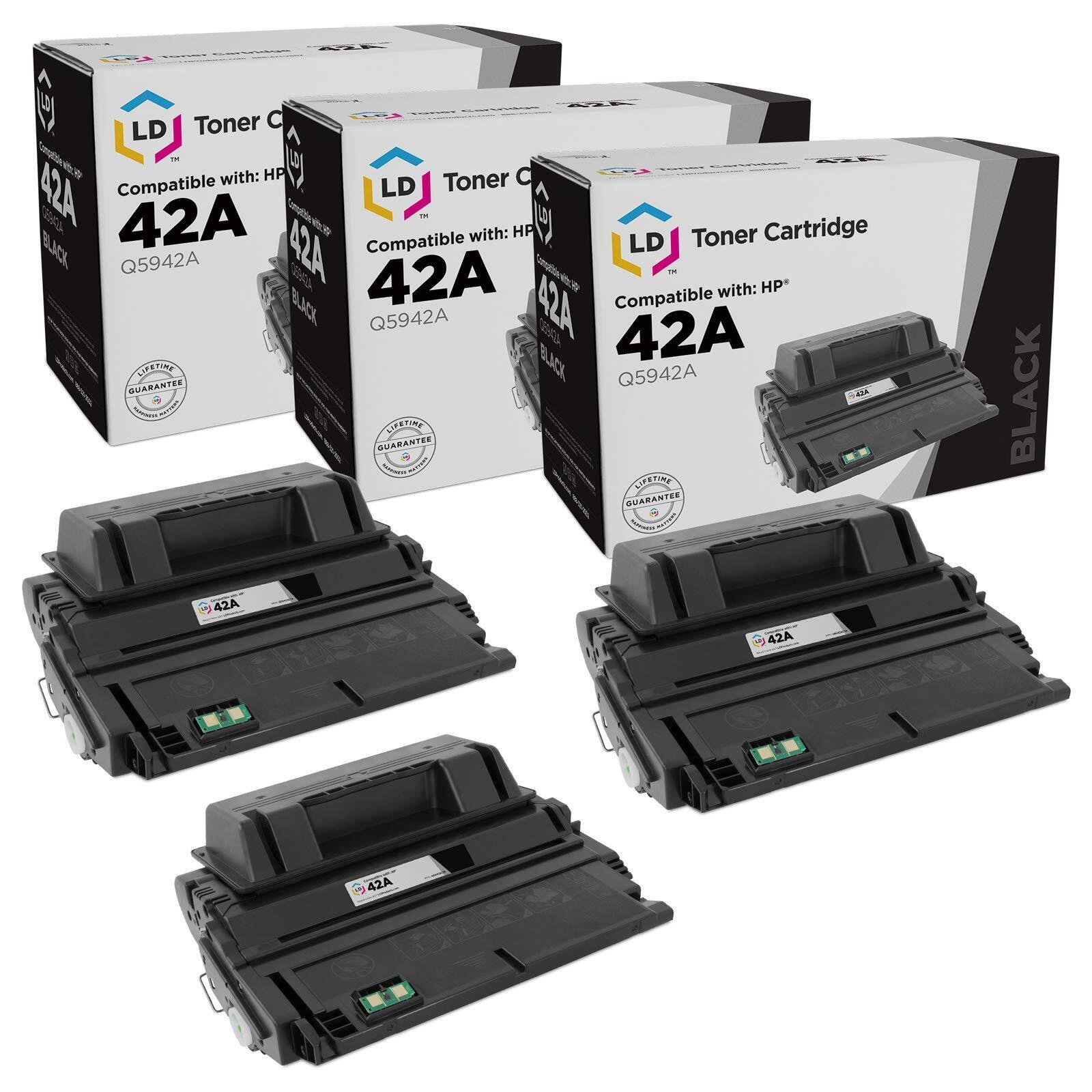 LD Compatible Replacement 3PK Q5942A 42A Black Toner for HP 4350 4240n 4350dtnsl
