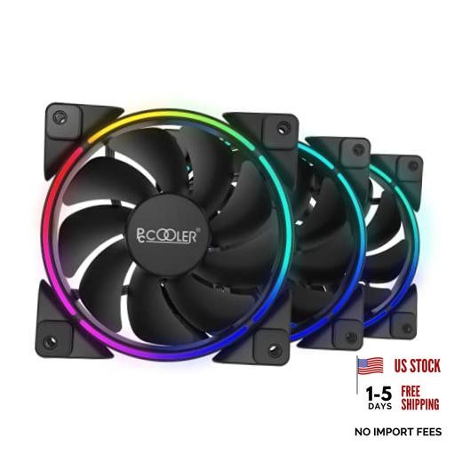 PCCOOLER 3-in-1 ARGB Cooling Fans KIT with Controller for Desktop Computers,