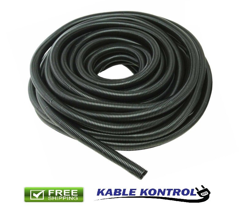 Black Kable Kontrol Flexible Polyethylene Split Wire Loom Tubing Lot