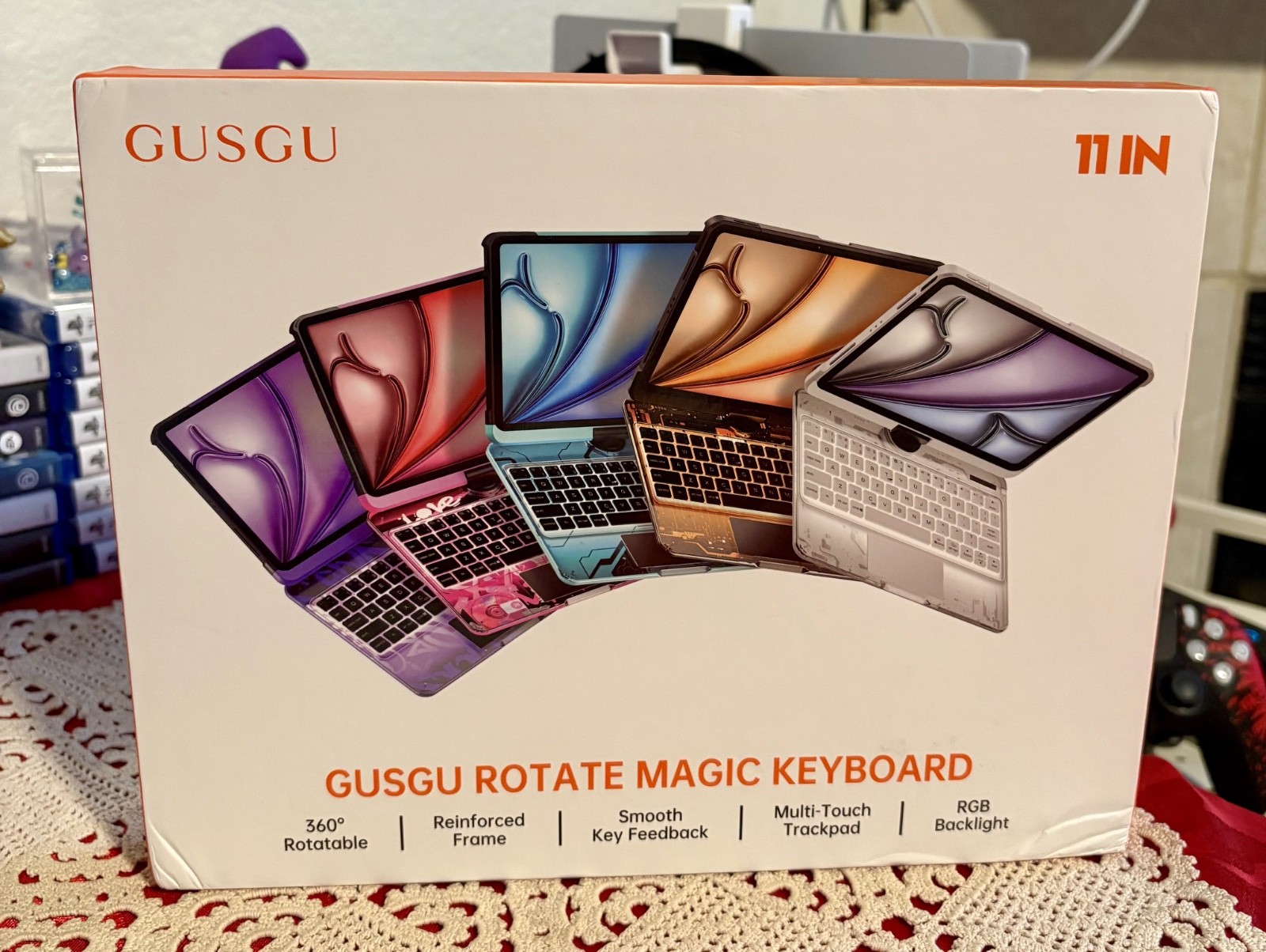 GUSGU Transparent Case with Wireless Keyboard for iPad 11th & 10th Gen