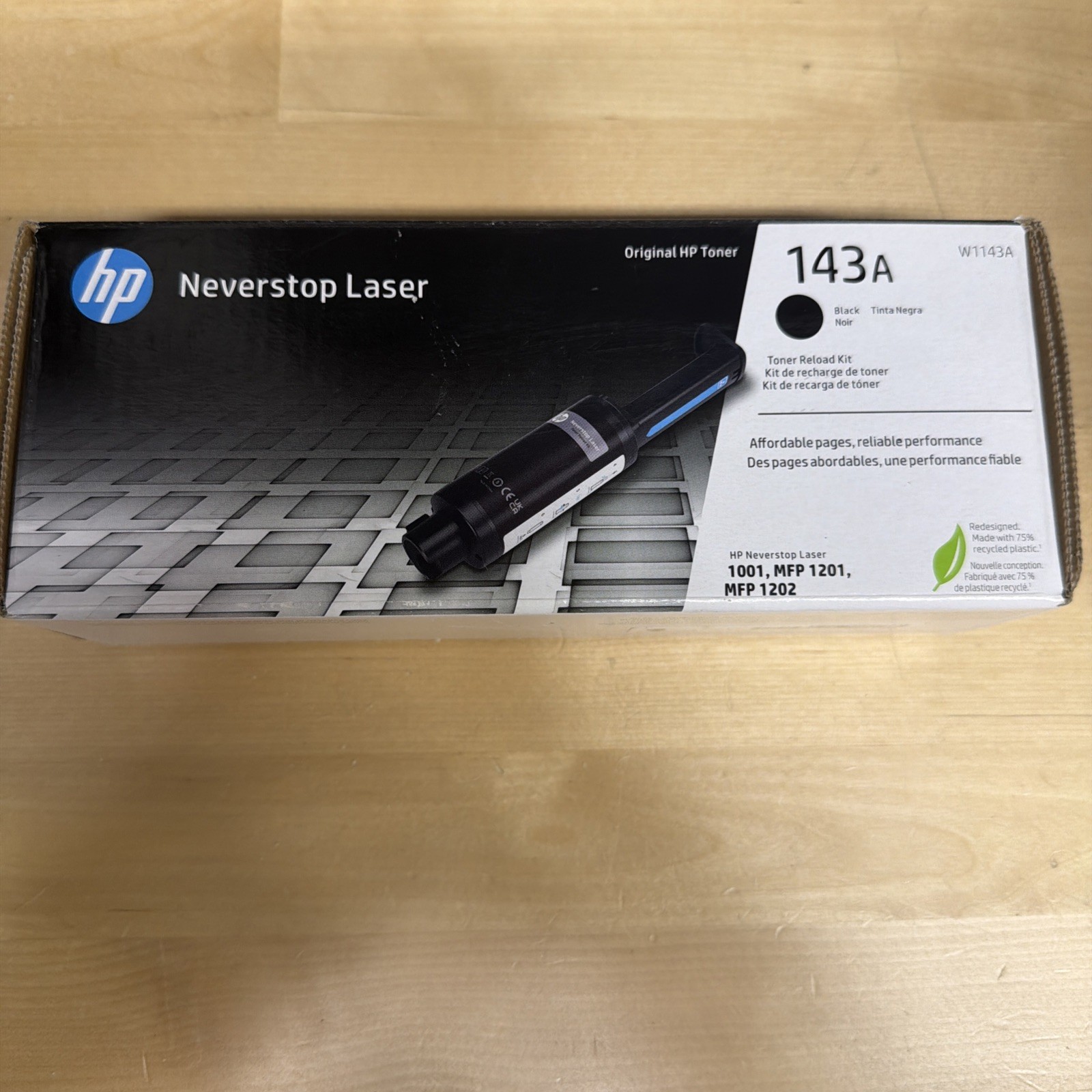 HP 143A Black Original Neverstop Toner Reload Kit, ~2500 pages, W1143A