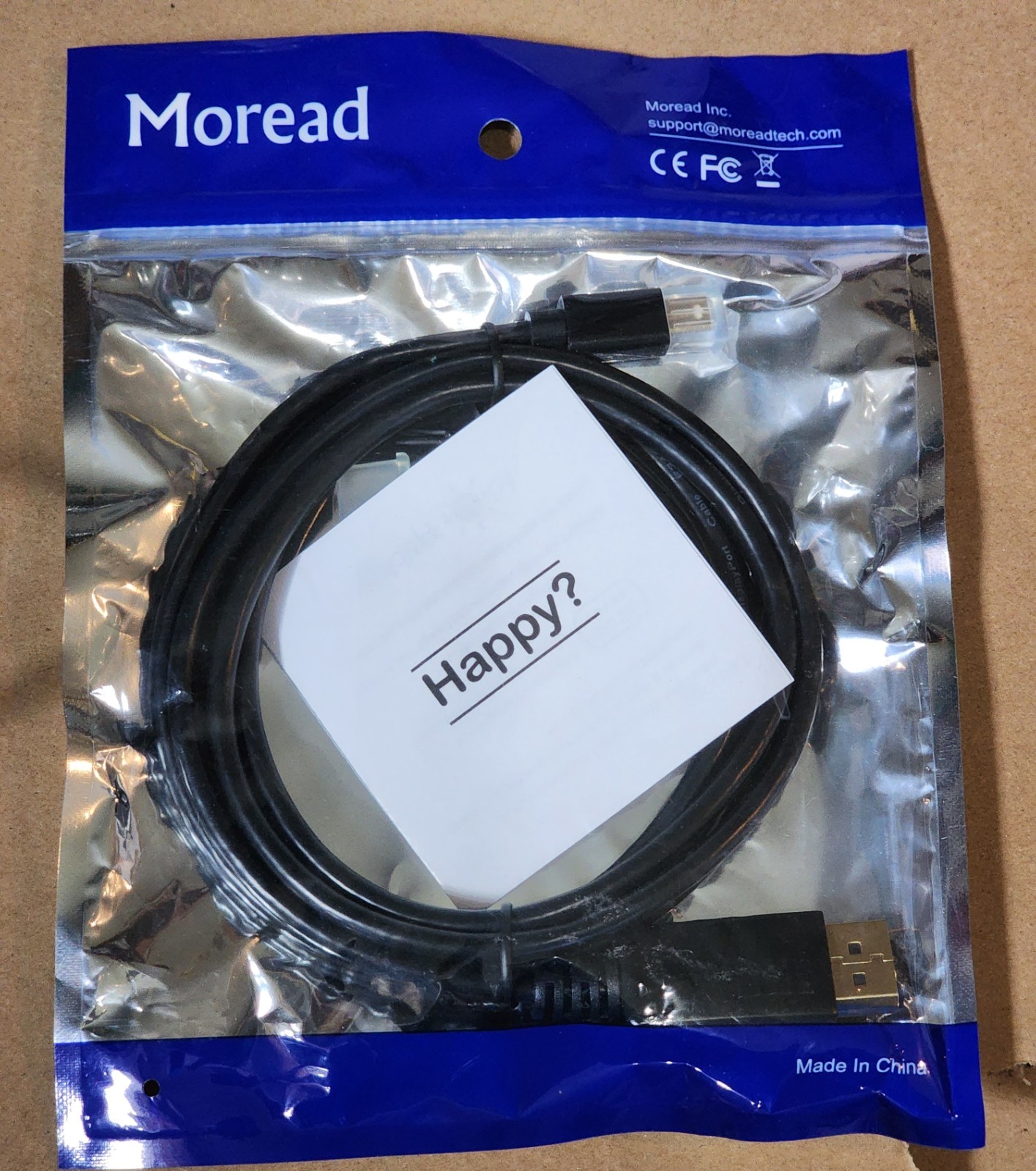 Moread Mini DisplayPort to DisplayPort Cable 6 Feet Gold-Plated DisplayPort