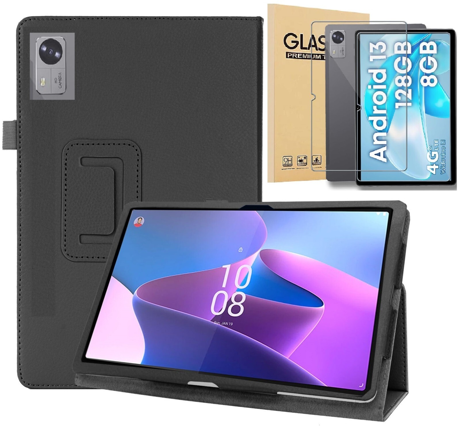 For UMIDIGI G5 Tab Case 10.1 inch Folio Standing Cover / Glass Screen Protector