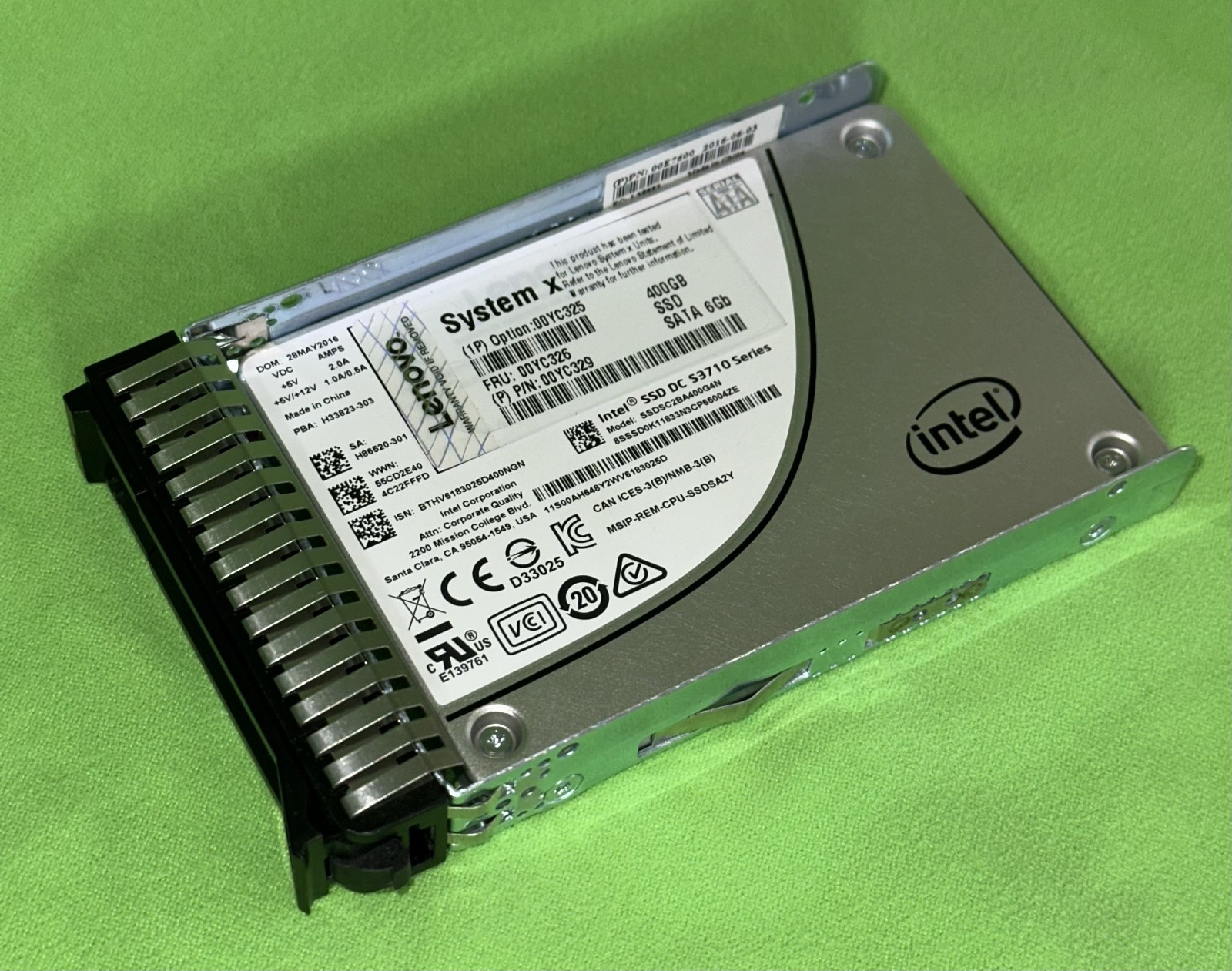 INTEL SSD DC S3710 400GB SATA 6GB/S 2.5" ENTERPRISE SSD 00YC329