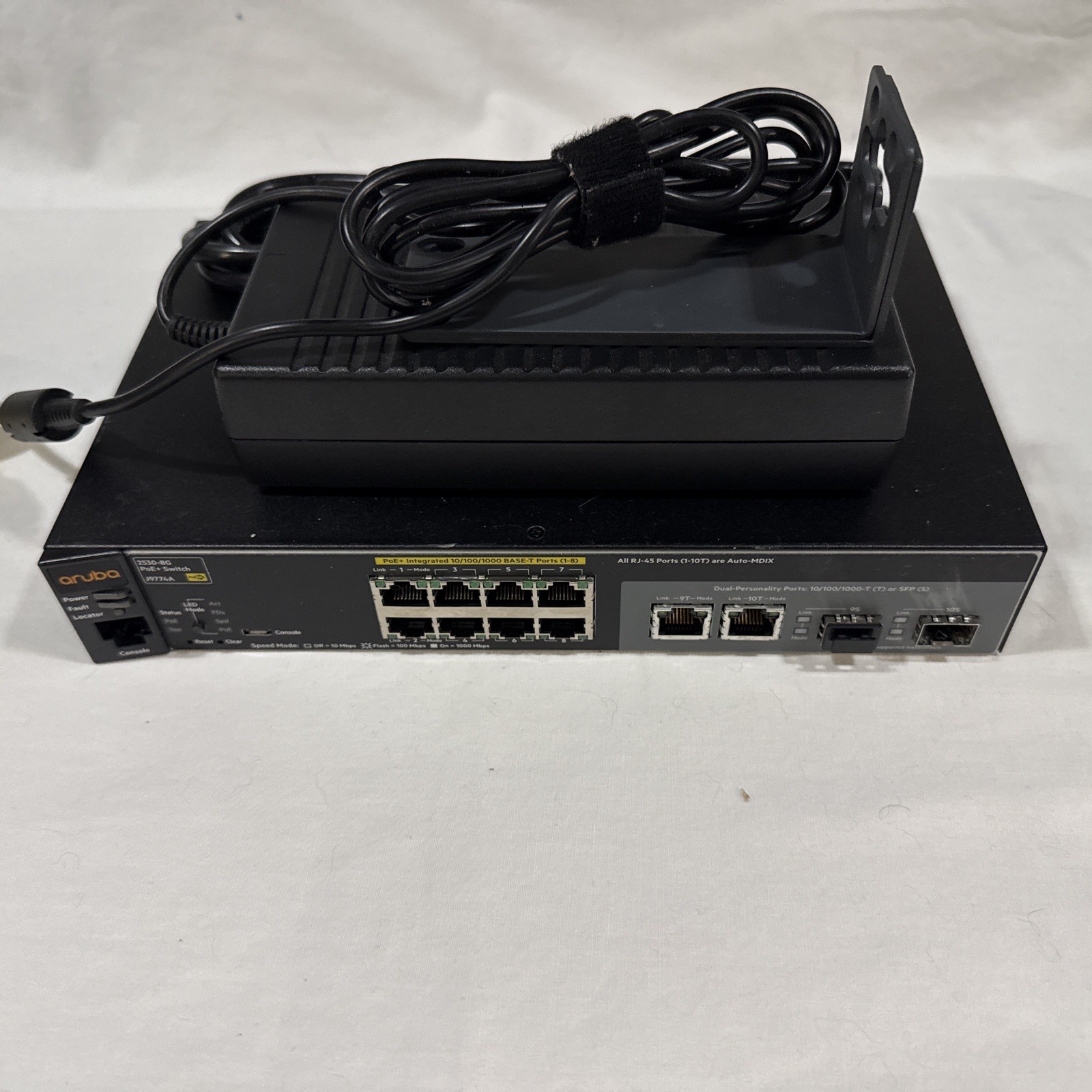 HPE Aruba 2530F 8G PoE+ 2SFP (J9774A) Layer 2 Managed Switch - With A/C Adapter