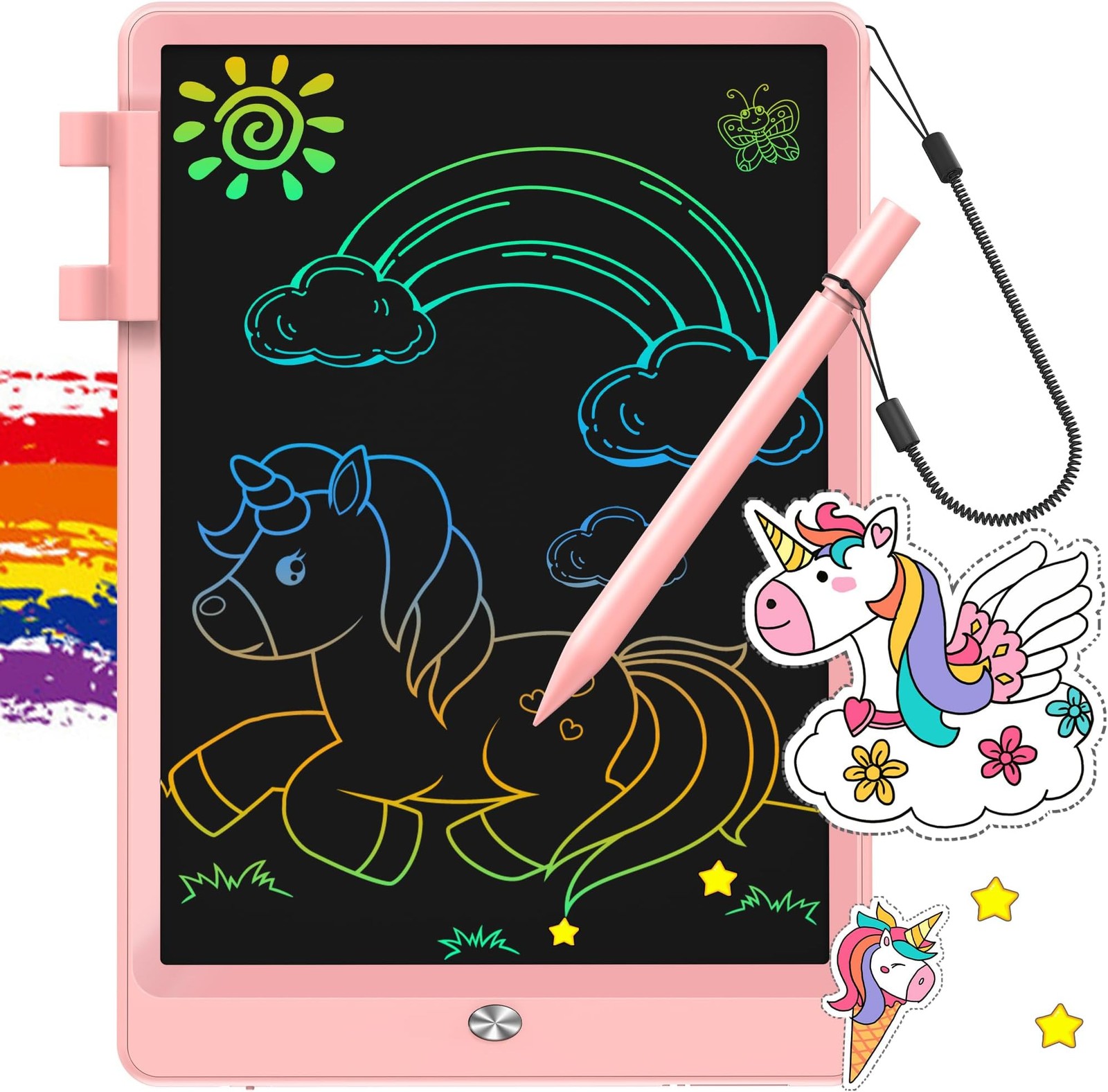 FLUESTON LCD Writing Tablet for Kids, 10 Inch Doodle Board, Colorful Drawing ...