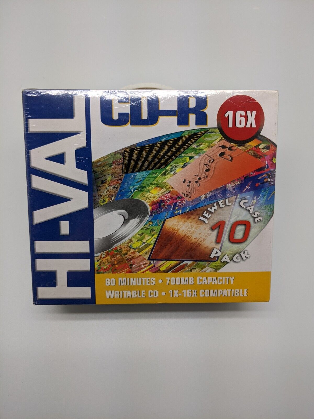 Hi-Val CD-R Media 80min /700MB 1X-16X Compatible Writable 10 Pk Jewel Cases New