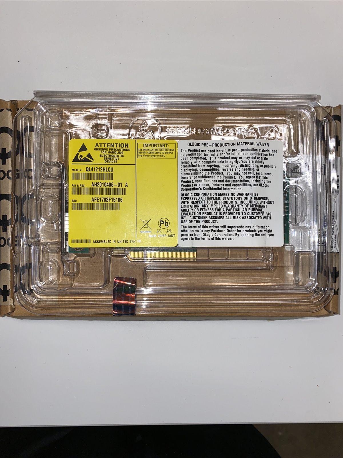 NEW-QLogic QL45212HLCU-DE Dual Port 25GB PCIe Network LP Card P/N:AH2010406-01