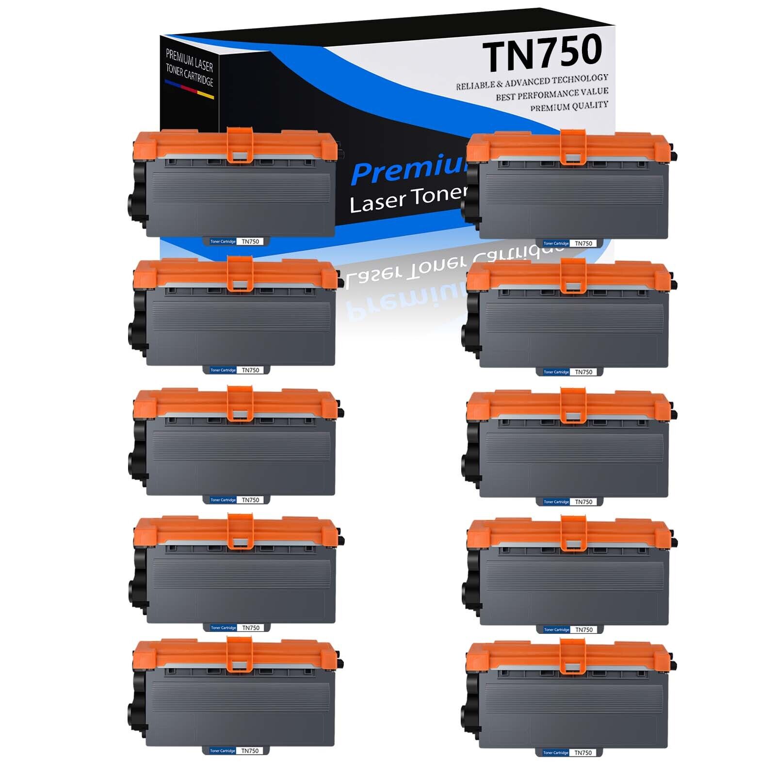 10PK High Yield TN750 TN720 Toner Cartridge for Brother MFC-8710DW MFC-8910DW