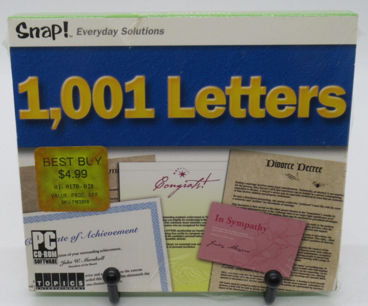 SNAP 1,001 LETTERS - CORRESPONDENCE TEMPLATES PC CD-ROM SOFTWARE WIN 95, TOPICS