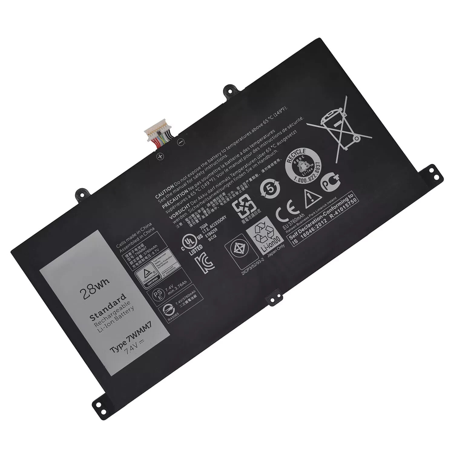 28Wh 7WMM7 Battery for Venue 11 Pro Keyboard Dock D1R74 Series CFC6C CP305193L1