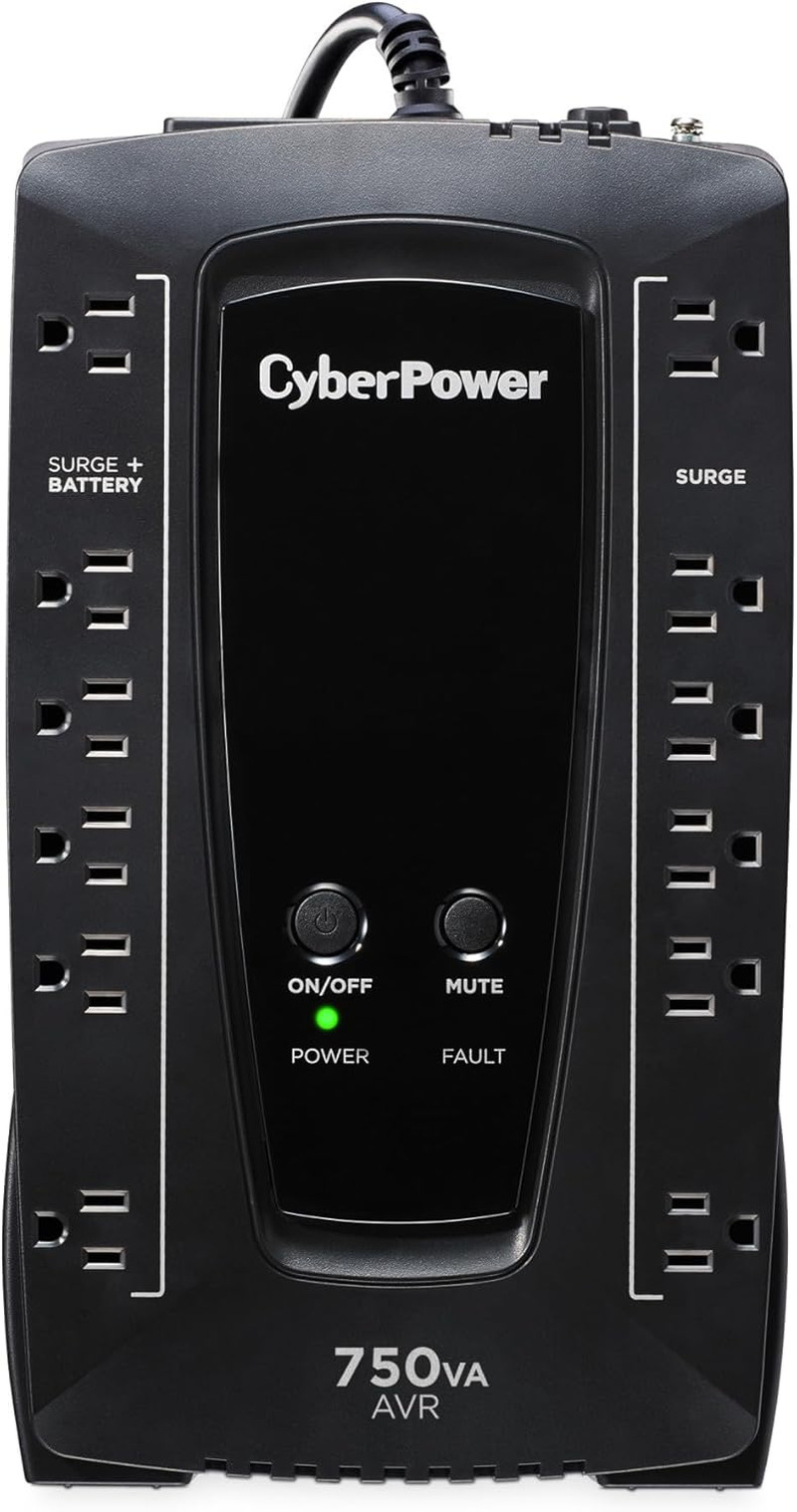 AVRG750U AVR UPS System, 750VA/450W, 12 Outlets, Compact