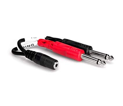 Hosa YMP-434 Stereo Breakout 3.5mm TRSF to Dual 1/4 in TS
