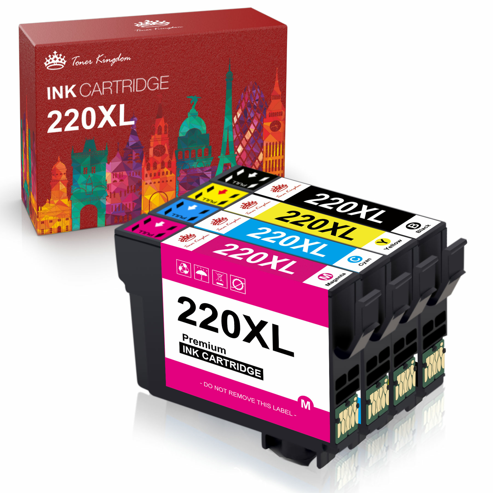 4 pk 220 T220XL Ink Cartridges for Epson WorkForce WF-2630 WF-2750 Printers