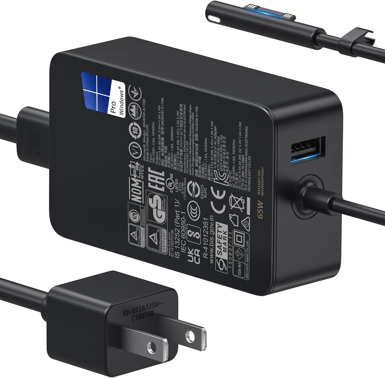 Original 65W 1706 Charger for Microsoft Surface Pro 10/9/8/7/6/5/4/3/X Go 3/2/1