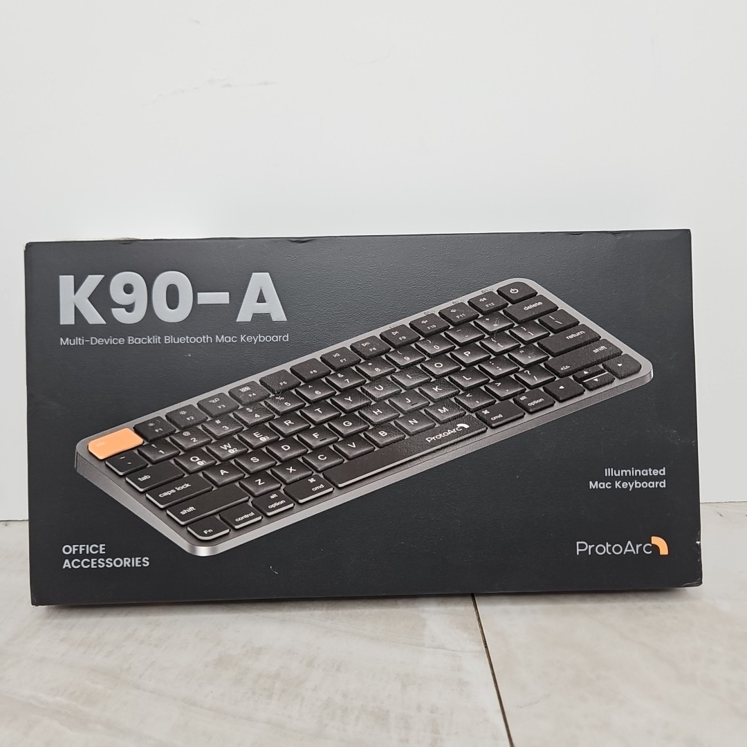 ProtoArc Backlit Compact Wireless Keyboard for Mac, K90-A Bluetooth Keyboard