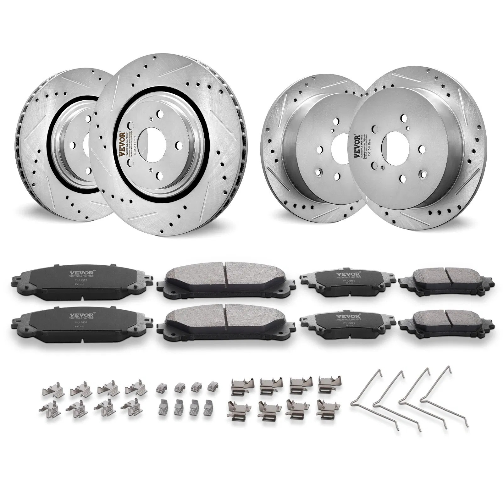 Front and Rear Brake Kit Compatible with Toyota Sienna, Highlander, Lexus RX350,
