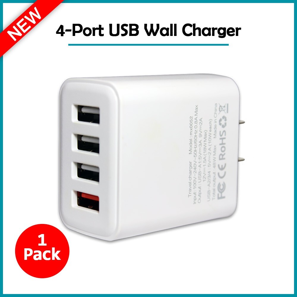 B2G1 FREE 4-Port Quick Charge 4.8A USB Wall Charger for iPad 10.9/Air 11.0/ 13.0