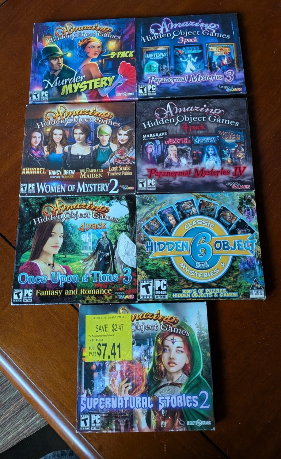 Lot 7 VG Amazing Hidden Objects PC Games,  Legacy  + Tai Synergy Paranormal ++