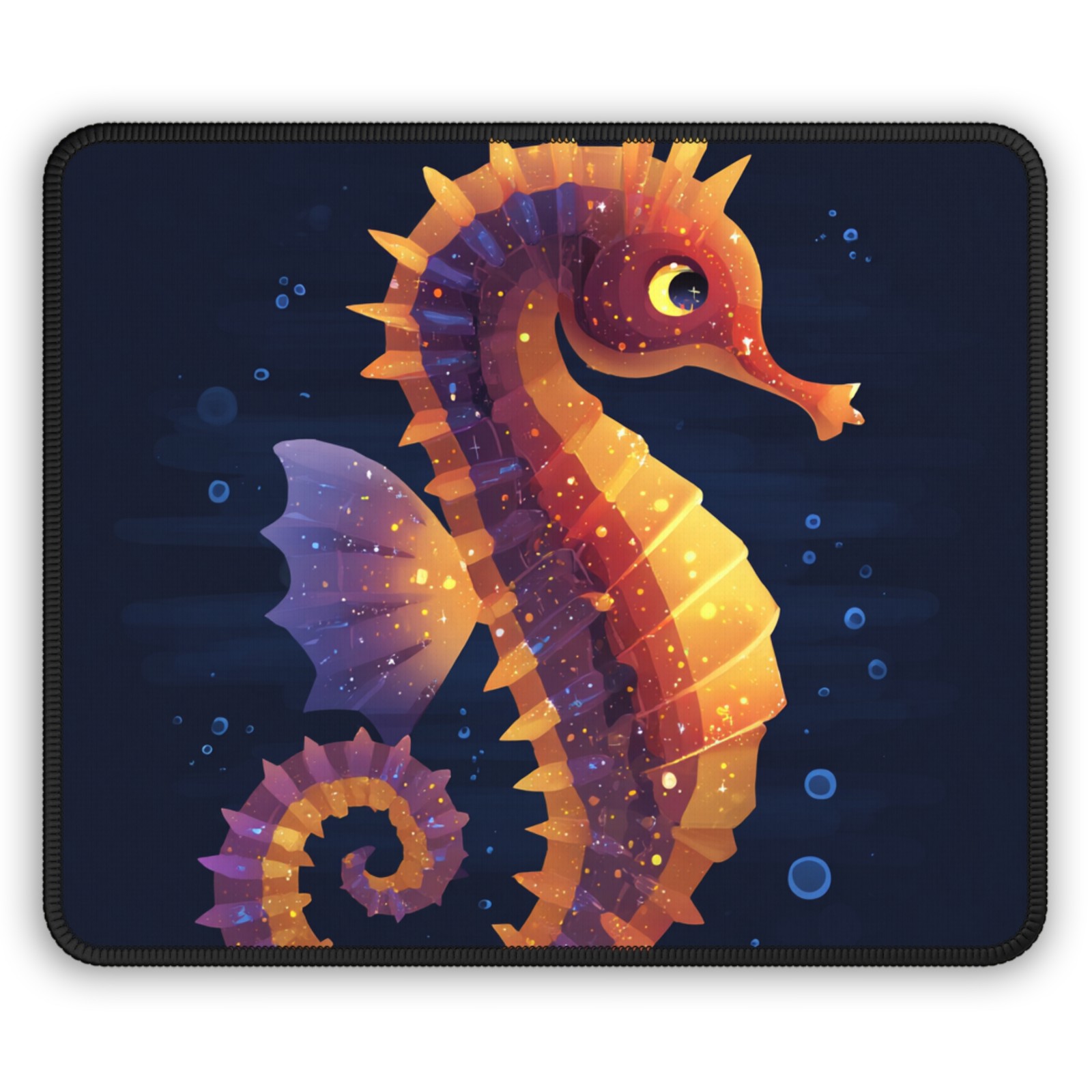 Glowing Seahorse Gaming Mouse Pad | Nautical Ocean Desk Mat