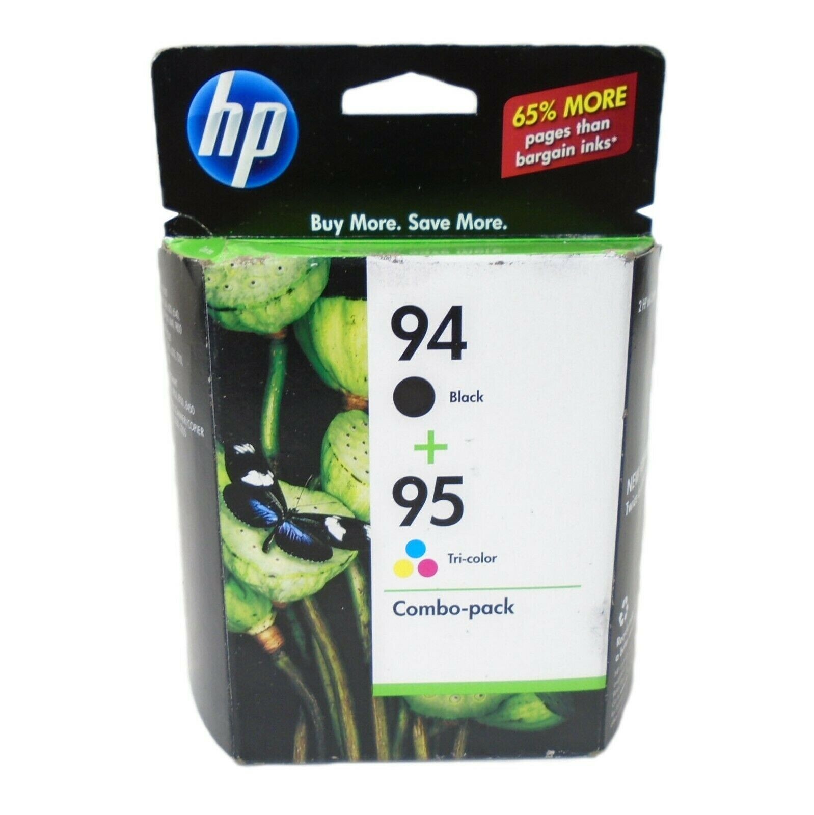 Set Genuine Factory Sealed HP 94 Blk & 95 Color Inkjet Cartridges dated 2019-20