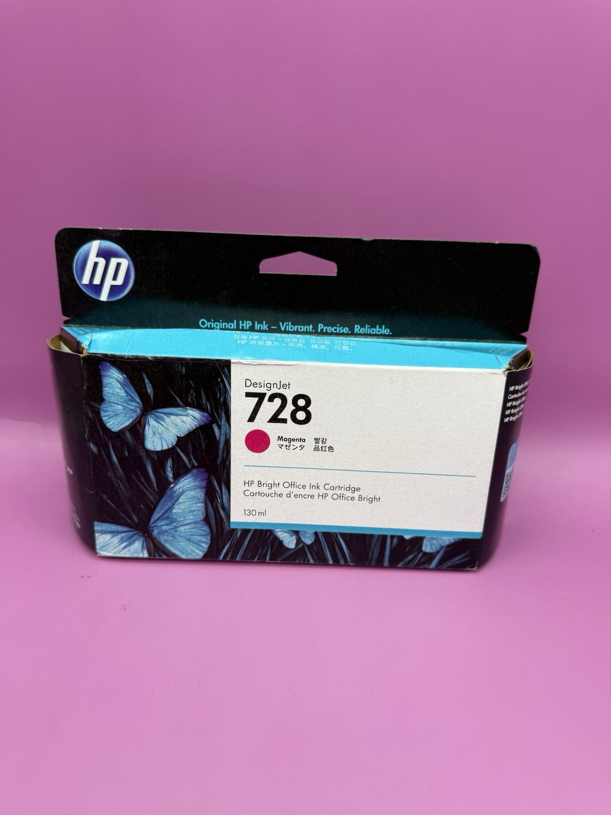 HP Bright Office Ink Cartridge DesignJet 728 Magenta 130ml - 03/2025