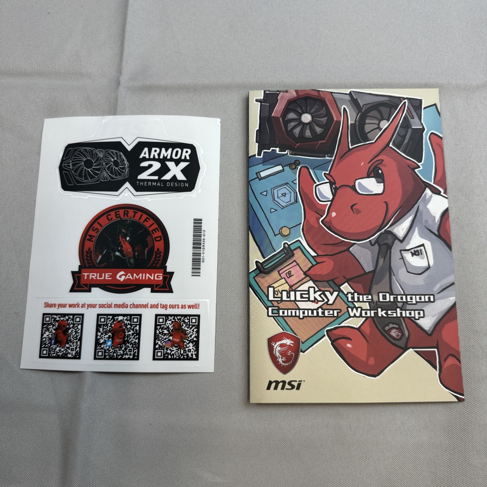 MSI Lucky The Dragon Computer Workshop + Stickers
