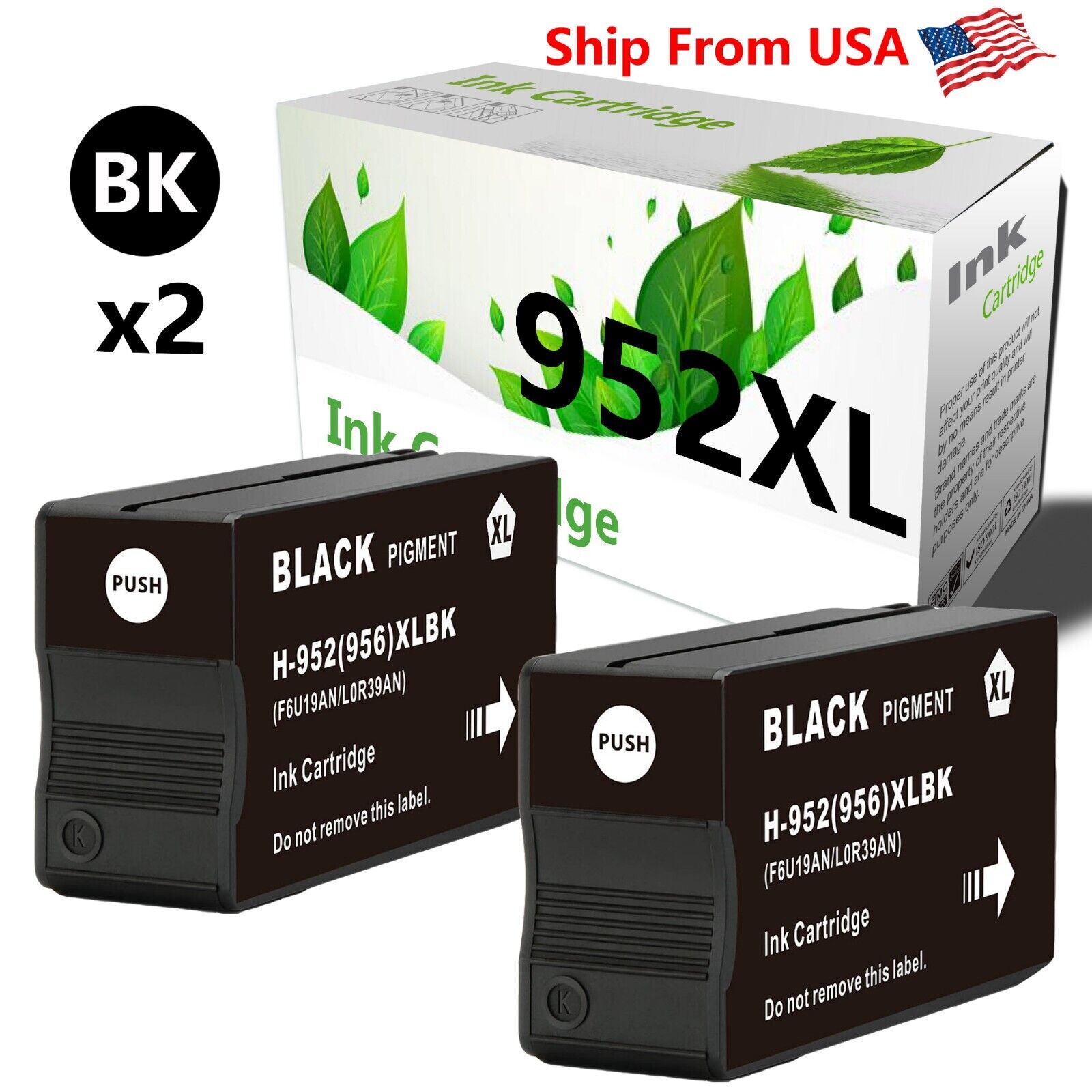 2PK 952XL 952 XL Black Ink Cartridge Used For OfficeJet Pro 8720 8216 Printer