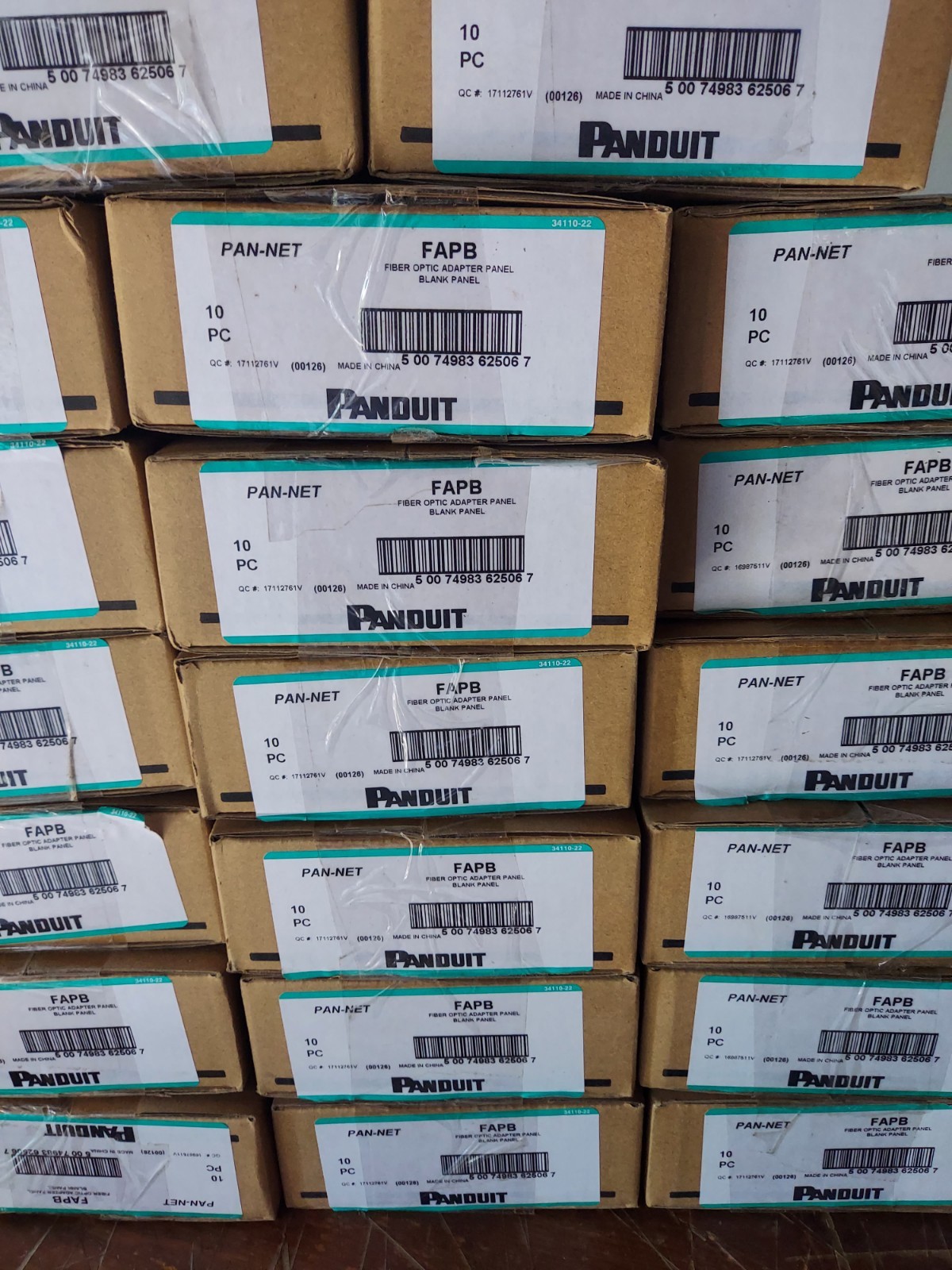 10pk - Panduit FAPB Blank Front Loading Adapter Panel Plastic Black