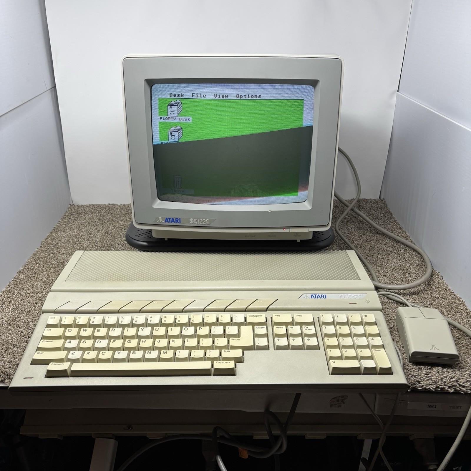 Atari 1040STF Computer with Sc1224 Monitor Mouse Fully Tested Works Lot Bundle
