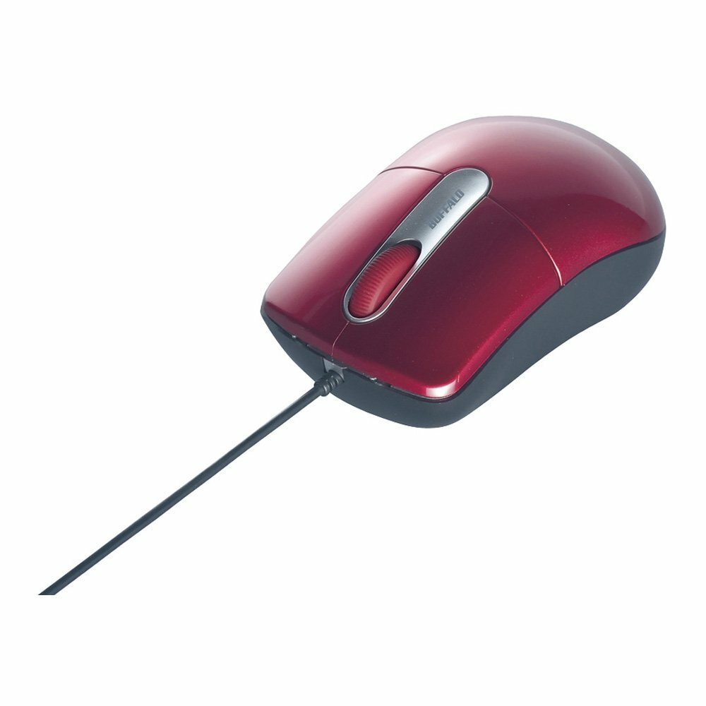 Buffalo Wired Optical Mouse Silent / 3 Buttons / M Size red BSMOU27SMRD