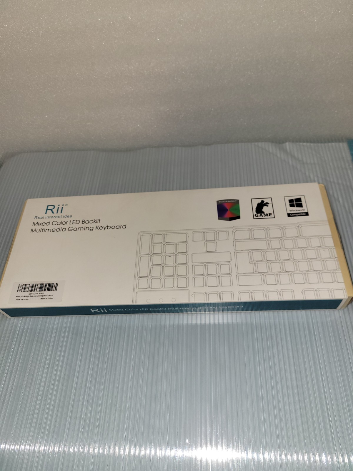 Rii RK100+ Multiple Color Rainbow LED Backlit Large Size USB Wired Mechanical Fe