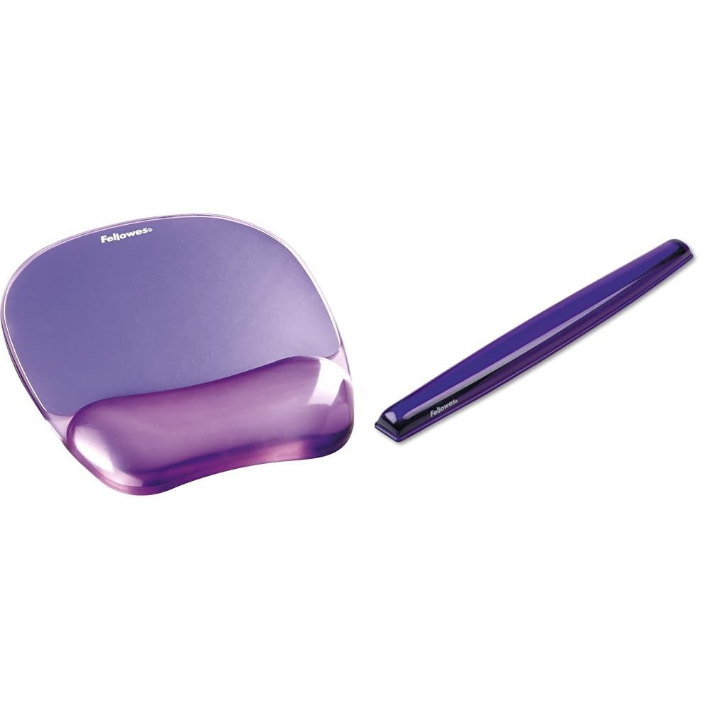 Fellowes Gel Crystal Transparent Mousepad and Wrist Rest - Purple, Medium