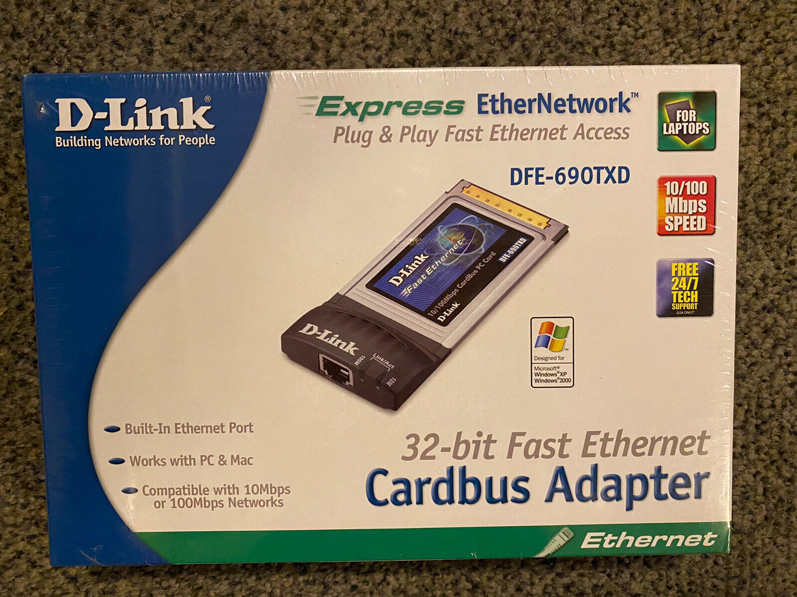 Sealed New in Box D-Link CardBus10/100 Fast Ethernet PC Card DFE-690TXD