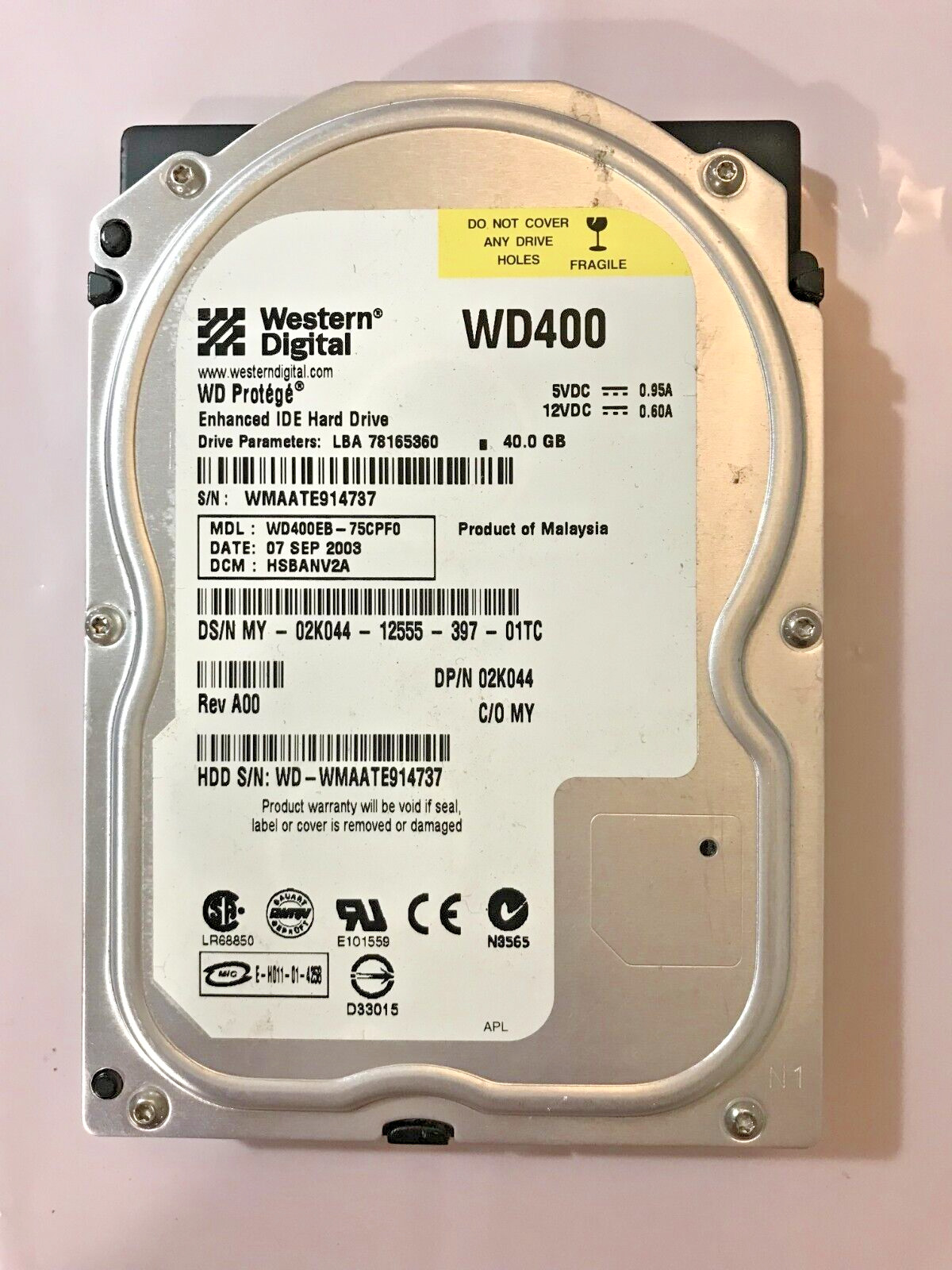 WD400EB Western Digital PROTEGE 40GB 3.5