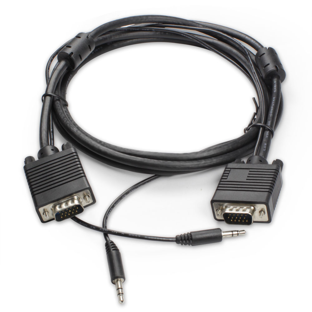 10FT - 30FT SVGA Super VGA M Male to Male Cable with 3.5mm Audio for Monitor TV