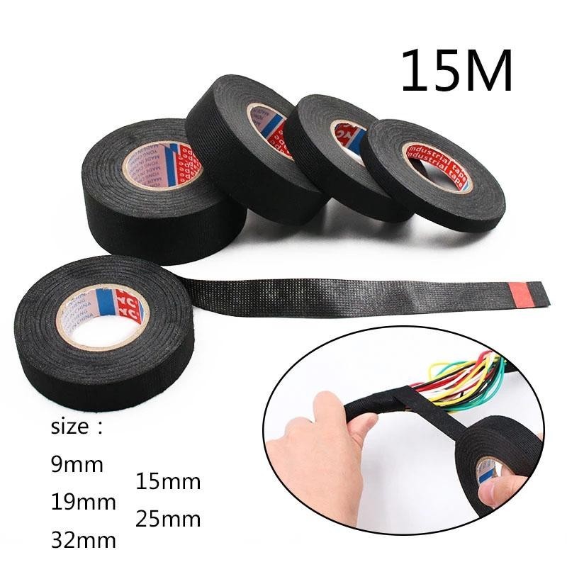 1pc Car Auto Cable Harness Wiring Heat‑resistant Adhesive Cloth Fabric Tape