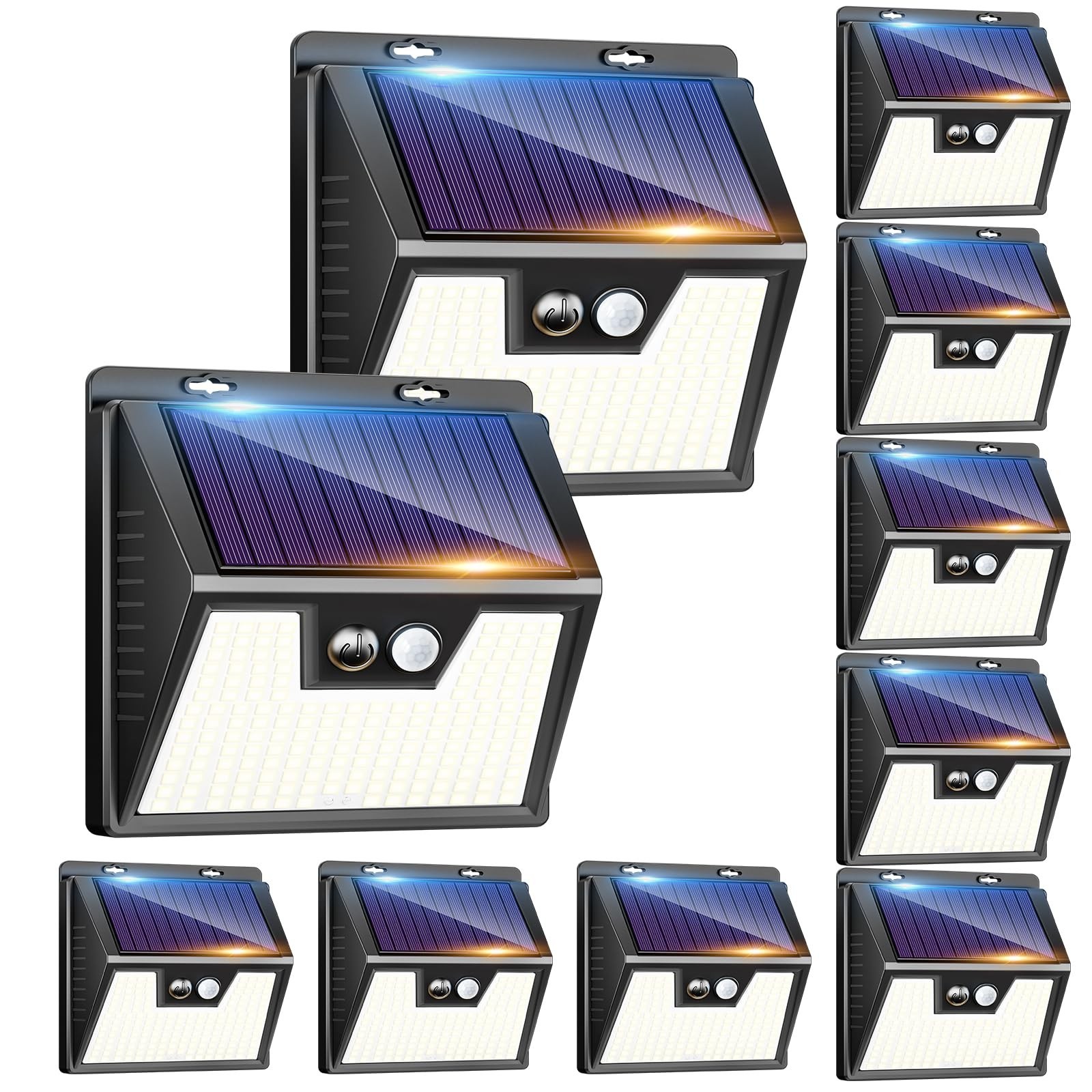 Peasur Solar Lights Outdoor [10 Pack], Solar Motion Sensor Outdoor Lights, Se...