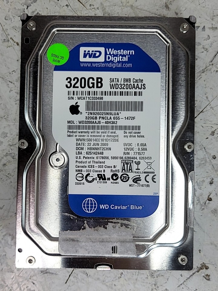 Western Digital WD3200AAJS-40H3A2 Hard Drive 320GB 3.5" SATA