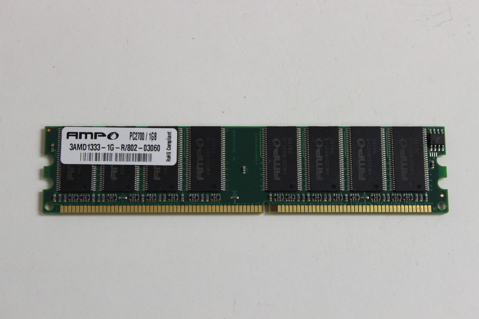 WINTEC AMPO 3AMD133-1G-R/802-03060 1GB 184 PIN PC2700 DIMM DDR 333MHZ