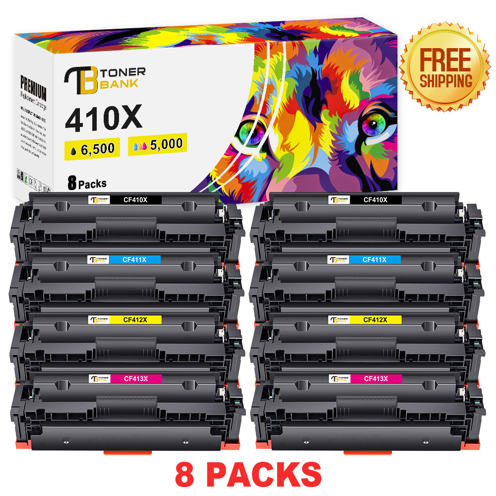 8-Pk CF410X Toner Set for HP Color LaserJet Pro M477 M477FDW M477FNW M477FDN MFP