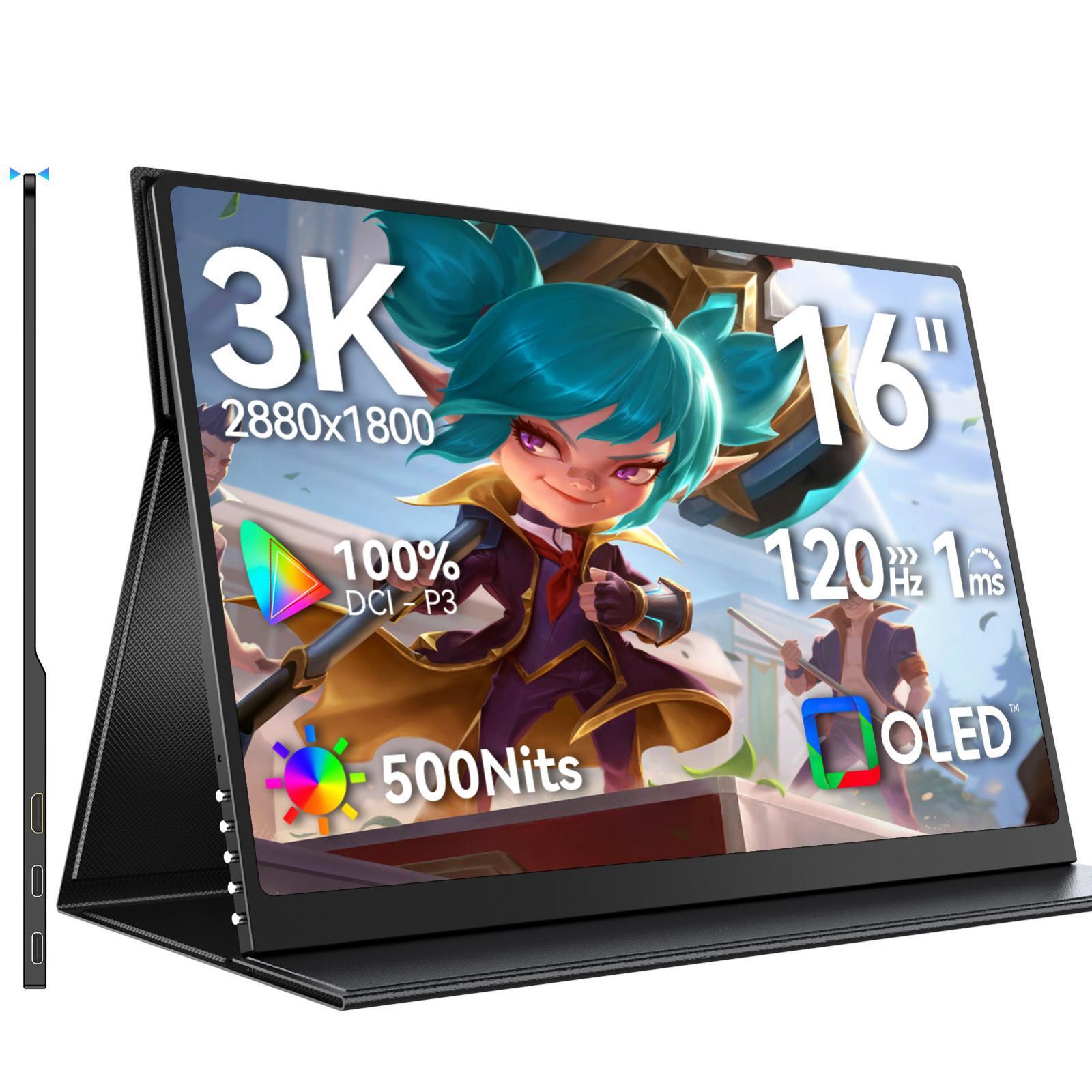 Used UPERFECT 16" OLED Portable Monitor 120Hz Gaming Screen 100% DCI-P3 100000:1