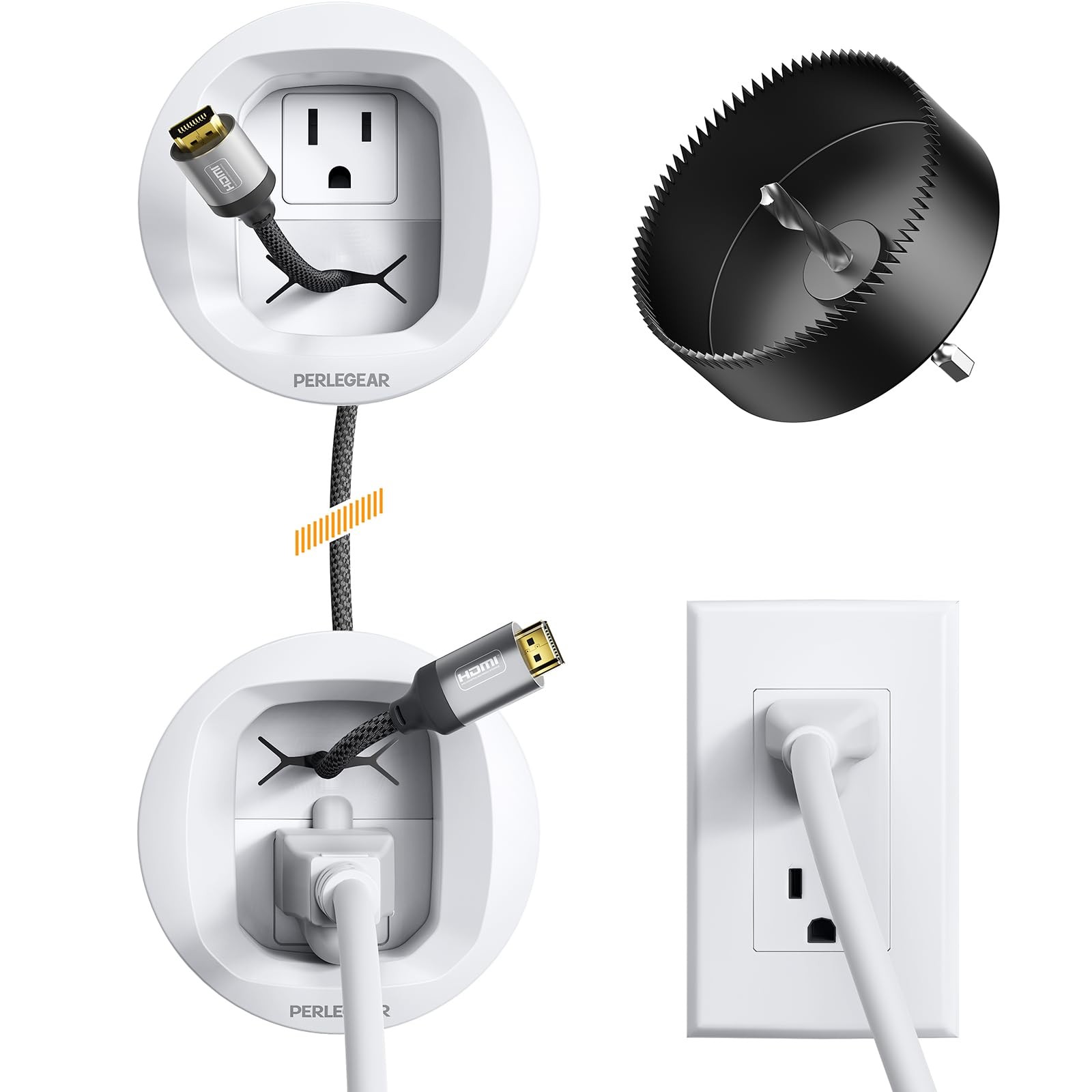 in-Wall Cable Management Kit, TV Cord Hider for Wall Mounted TV and Speakers,...
